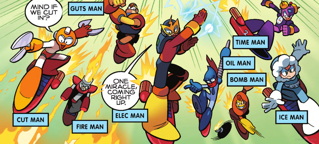 Fire Man, Elec Man, and Roll  Mega man art, Mega man, Mega man 2