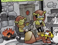 Mighty as a young boy with his parents and younger sister in Mercia