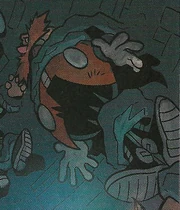 Dr. Eggman's husk on Enerjak's wall.
