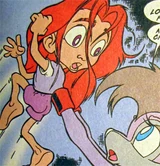 Lupe pulls Athena from her hiding place.