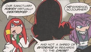 Sojourner and Thunderhawk discussing the cause for Haven's destruction upon their return