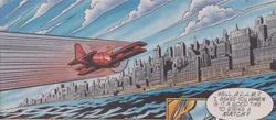 Tails flying into Old Megaopolis in 3237