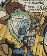 Nate Morgan holding the Super Emerald he found