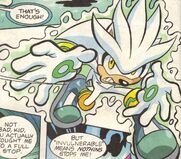 Silver using psychokinesis.