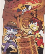 Nic and Fiona arriving after Rouge stole their treasure