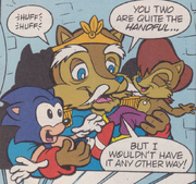 The elderly King Max with his grandchildren