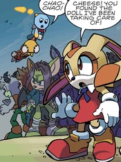 Cheese finds Tails Doll.