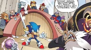 Sonic weilding the Sword of Light.