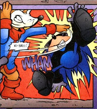 Antione defeats Evil Sonic.
