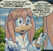 Janelle-Li helping to explain the afterlife to the deceased Knuckles