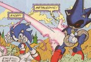 Metal Sonic dodging Sonic