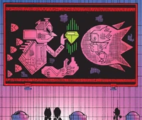 Lien-Da showing the ancient tapestry to Sonic and Knuckles.