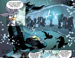 Silver uses his powers to light the way.