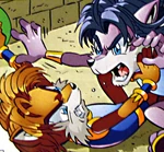Maria (right) fights with Marcos over a toy.