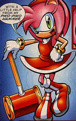 Amy Rose the Hedgehog with her Piko Piko Hammer.