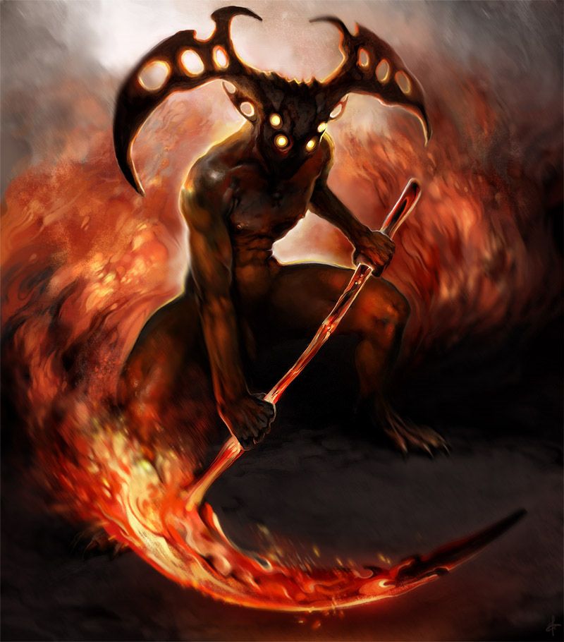 fire demon drawing