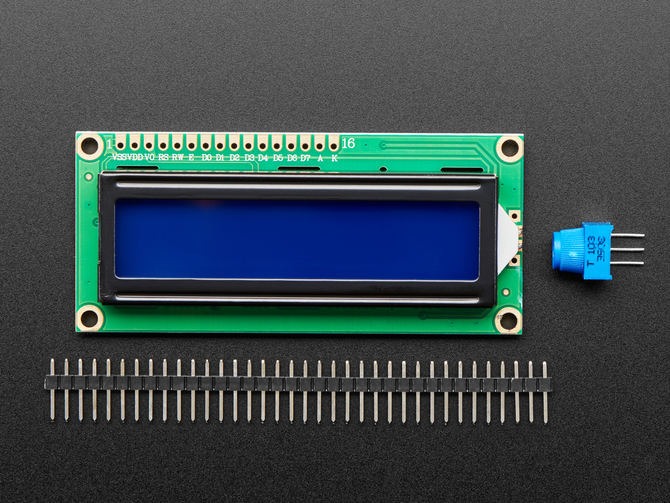 Adafruit 16x2 LCD Display (B&W Variant) | Arduino Wiki | Fandom