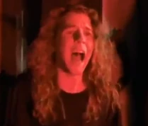 Terrified at seeing the monster come out