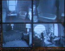 She is confused when she can see in the drawing room that an elderly man is serving her parents tea.