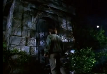 Rush enters the entrance to the crypt