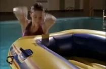 Suddenly something pulls her down into the water