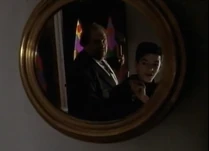 When Adder is caught he tries to prove he's not a vampire by revealing he has a reflection