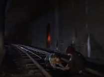 It's The Waif Kid, he's gotten his foot stuck in the train tracks