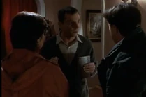 The parents are checked into the hotel by Stanley a very nervous and tense man