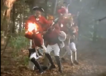 The enemy the redcoats open fire at them