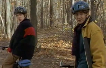 Peter and his friend mark are biking through the woods