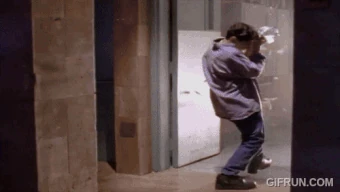 Ross is blown over by the witch