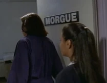 Remembering Bud wanted to see the morgue they go in to see if he is there