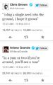 Tweets posted by Chris and Ariana which seem to be lyrics from their upcoming song.