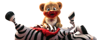 Zebra eaten by the lion cub