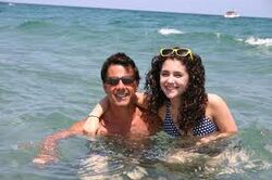 Ariana and her dad, back when Ariana had brown curly hair