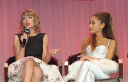 Ariana And Taylor during the 2014 Woman In Music