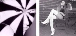 The two different cover art images that Ariana asked her fans to choose from.
