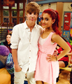 Justin Bieber and Ariana Grande on Victorious