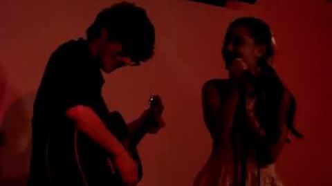 Matt and me singing I Think You're Swell at Meltdown Comics - Ariana Grande