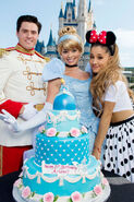 Ariana with prince charming and cinderella