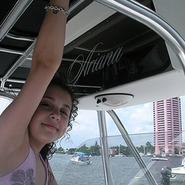 Ariana on her dad's fishing boat