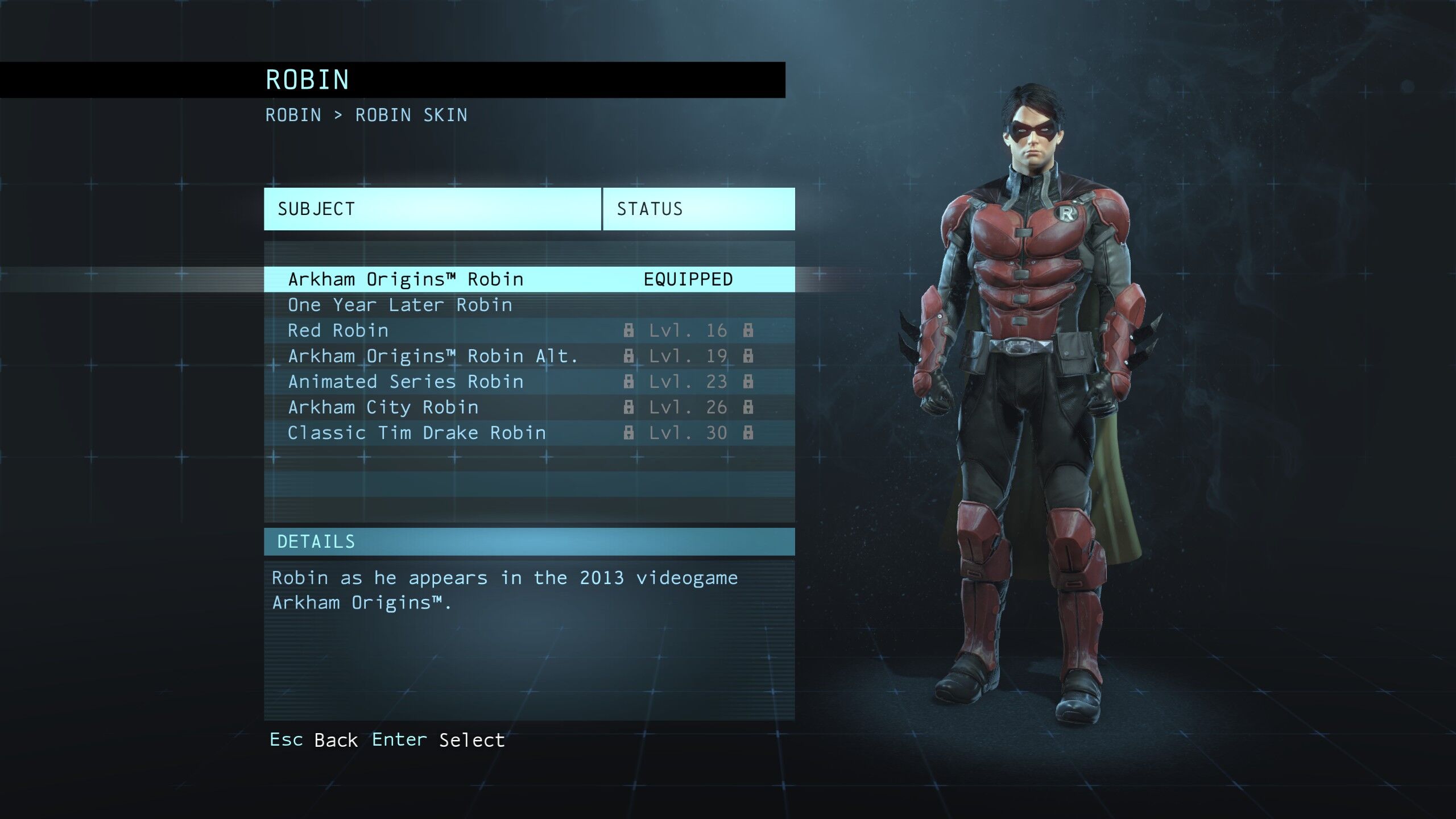 How do I access skins I purchased in Batman Arkham Origins? – DC Games