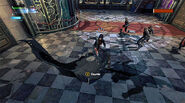 Batman vs. Shiva in the Wonder Tower Lobby in Arkham Origins.