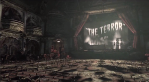 The inside of the Monarch Theatre in Arkham City.