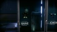 Bane's display case in the Evidence Room at the GCPD Lockup in Arkham Knight.