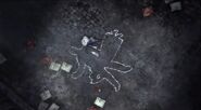 Chalk outlines where the Waynes were killed