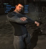 Bruce brushing himself off after a fight in Gotham City