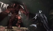 Batman about to fight against Clayface