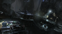 The Batcave seen from afar in Arkham Origins