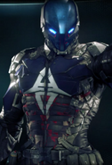 A closeup of the Arkham Knight's Biography Picture